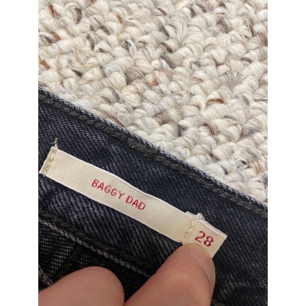 Levi’s Premium Baggy Dad Jeans Size 28 Washed Black High Rise Relaxed Wide Leg - Picture 10 of 11